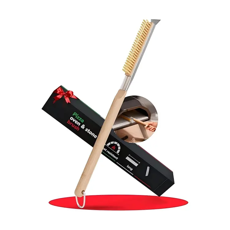 Pizza Oven Brush with Stone Scraper